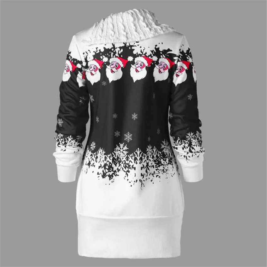 Vestido Casual de Navidad para Mujer Ropa 2018 manga completa botón recto estampado cuello vuelto Vestido corto Ropa Mujer 533