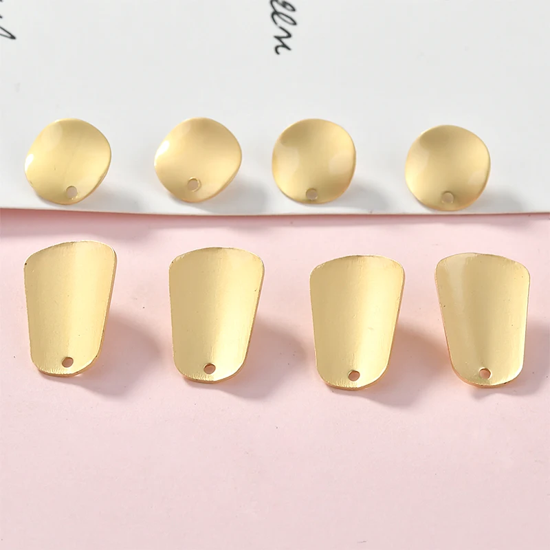 

Alloy Asian gold wave disc jewelry connection with hanging piece diy earrings ear clip ear jewelry material accessories