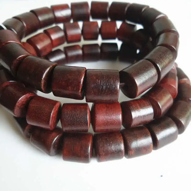 

BRO894 Natural Red Sandalwood Prayer Malas Yoga Meditation Bracelets 10mm Barrel Beads
