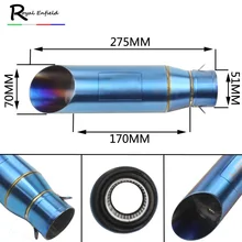 custom logo Motorcycle Exhaust Escape Universal 36-51mm Modified blue Muffler Pipe For Yamaha YZF R6 Ninja250 GSXR600 full blue
