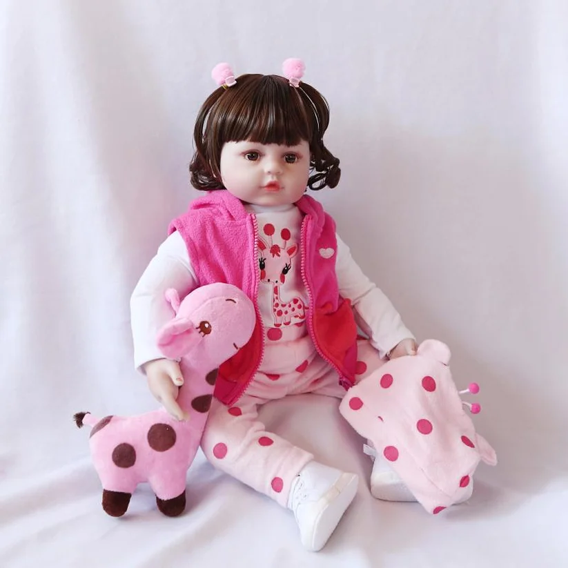 

Bebe Doll Reborn 48cm Silicone Reborn Baby Doll Adorable Lifelike Toddler Bonecas Girl Menina De Surprice Doll with Hands Open