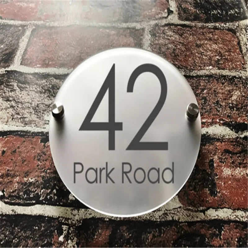 Customized Transparent Acrylic House Number Plaques Sign Plates House