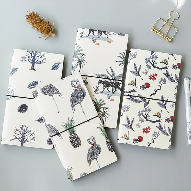 

Japanese creative environmental PU Notepad Long hand book 188*102mm notebooks for Diary business notebook school supplies
