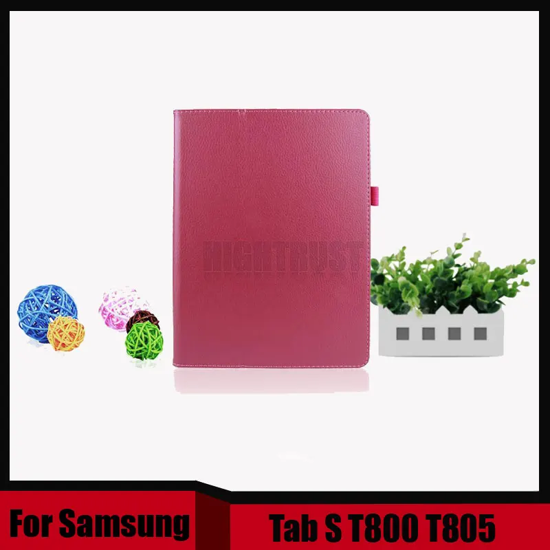 

3 in 1 High Quality Litchi PU Leather Protective Case Folio Stand Case For Samsung Galaxy Tab S T800 T805 + Stylus + Screen Film