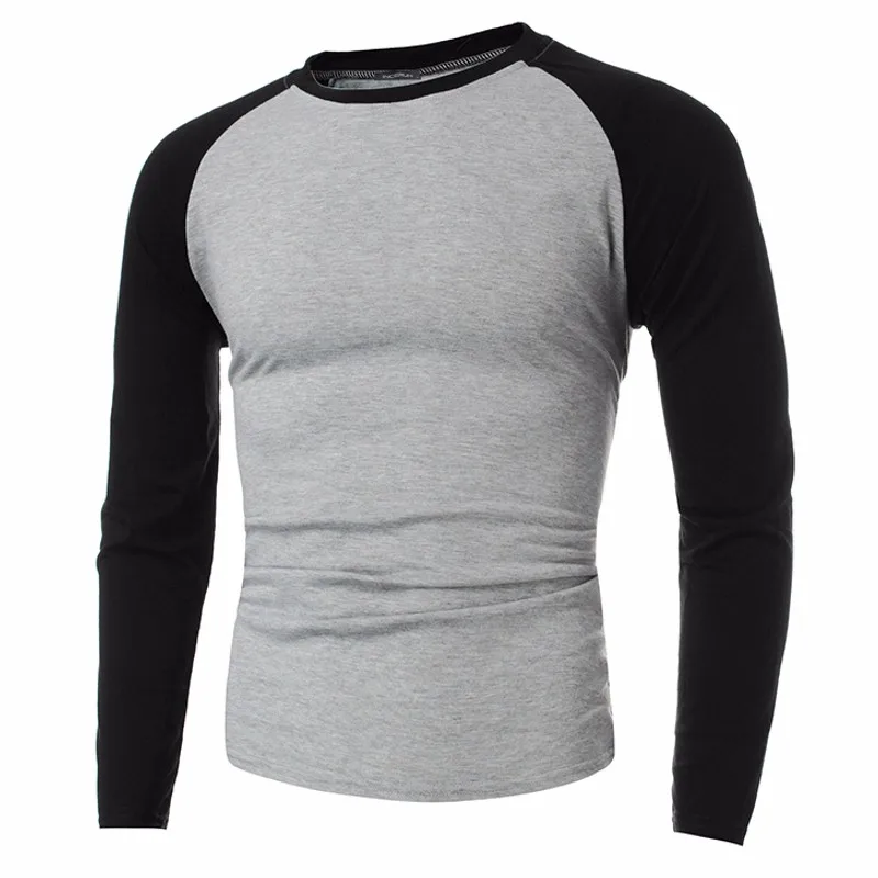 

INCERUN 2019 New Plus Size Tshirts Cotton Men Long Sleeve Raglan Tee Casual Tops T-shirts Crew neck Mens Slim Fit Tshirt S-4XL
