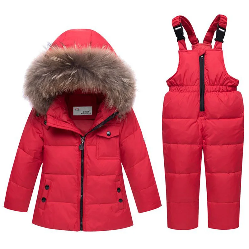Одежда для новорожденных мальчиков зимняя новогодняя Детская зимняя одежда для маленьких девочек, комбинезон с утиным пухом, комбинезон, теплая зимняя одежда для малышей - Цвет: 6001 red