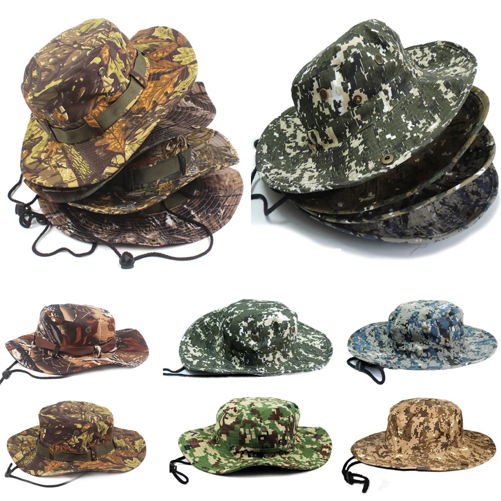 

Mens Camouflage Camo Army Combat Bush Hat Fishing Military Cotton Boonie Cap HATCS0510
