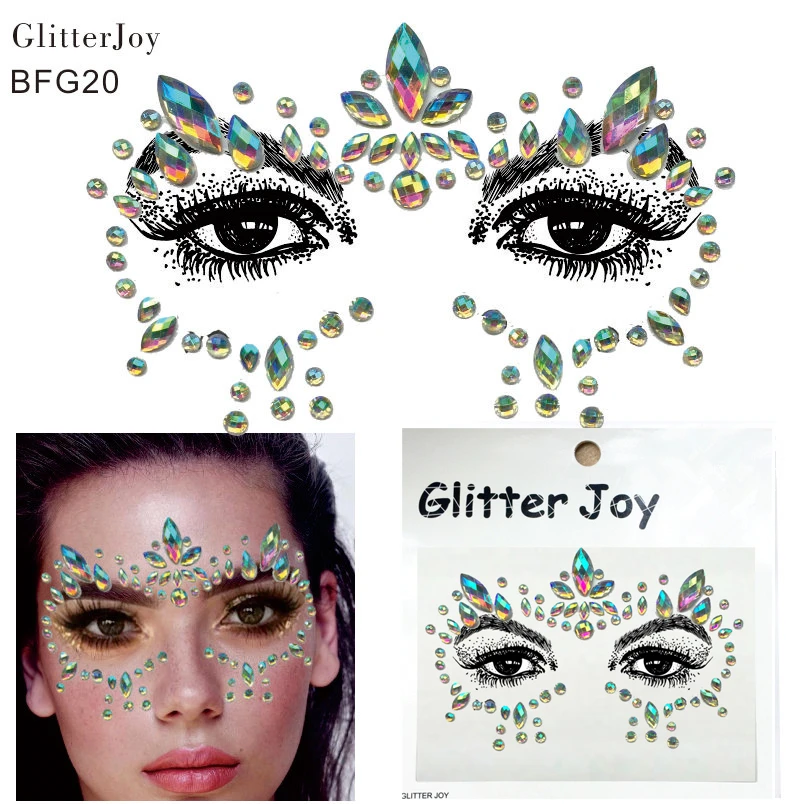 Glitter Face Gems Rhinestone Jewels Party Body Art Tattoo Sticker Fancy Dresse 