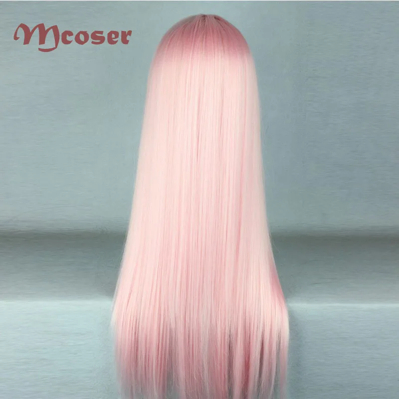 MCOSER 70 см длинный светильник розовый парик Синтетический Высокая температура волокна волос WIG-349A