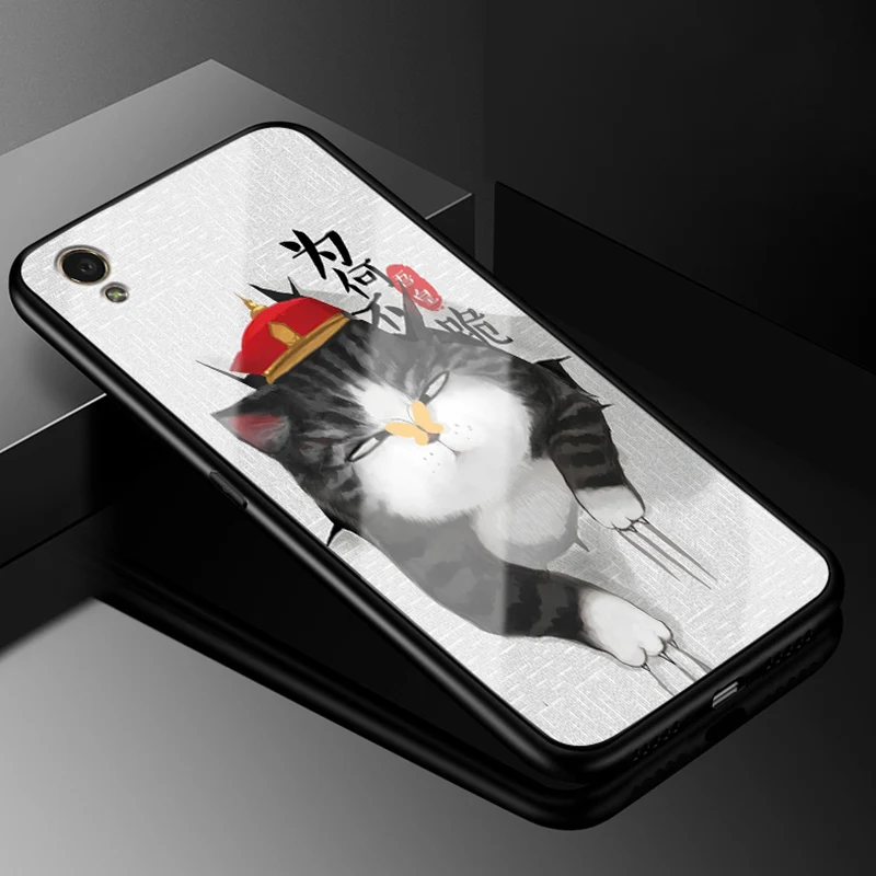 25 Для Oppo A37 чехол 5,0 ''стеклянная жесткая задняя крышка для Oppo A37 телефонный чехол s Черный силиконовый бампер Coque для OPPOA37 A 37 A37M A37F - Цвет: 25