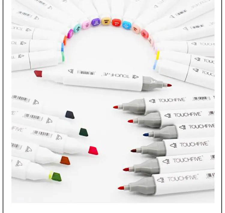 TOUCHFIVE 12 цветов набор маркеров для живописи двойная головка эскизные маркеры Кисть ручка для рисования манга анимационный дизайн товары для рукоделия