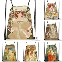 Custom Alphonse Mucha Job Skot Drawstring Backpack Bag for Man Woman Cute Daypack Kids Satchel (Black Back) 31x40cm#180531-01-02