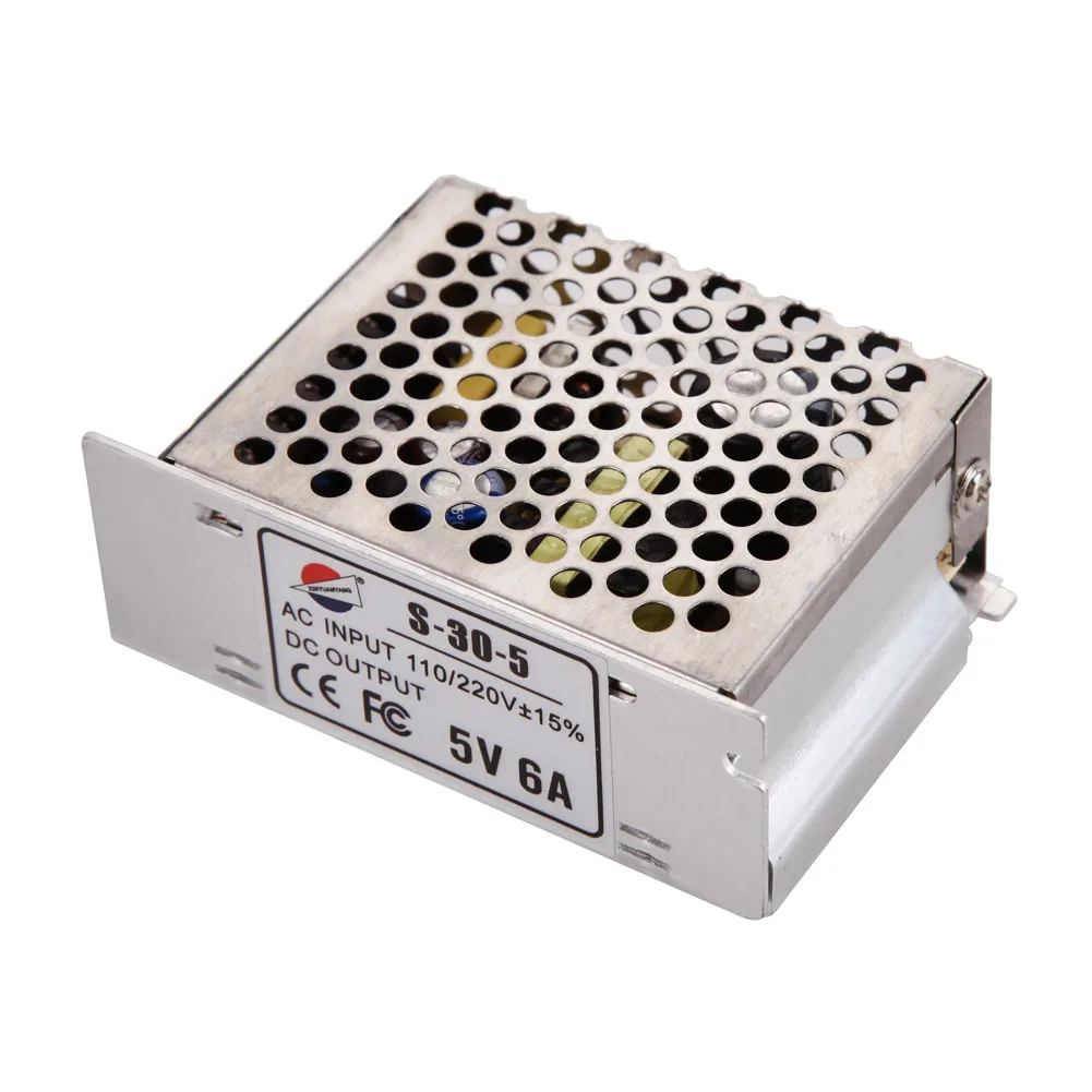 

5V 6A 30W switching power supply for ws2801 / ws2812b /2812b / lpd8806 / apa102 led strip universal regulated AC 110-220V