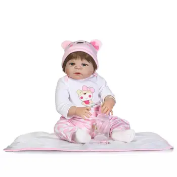 

Girl bebe-reborn 22inch NPK full silicone reborn baby girl dolls toys for child gift bonecas reborn menina can bathe BJD doll