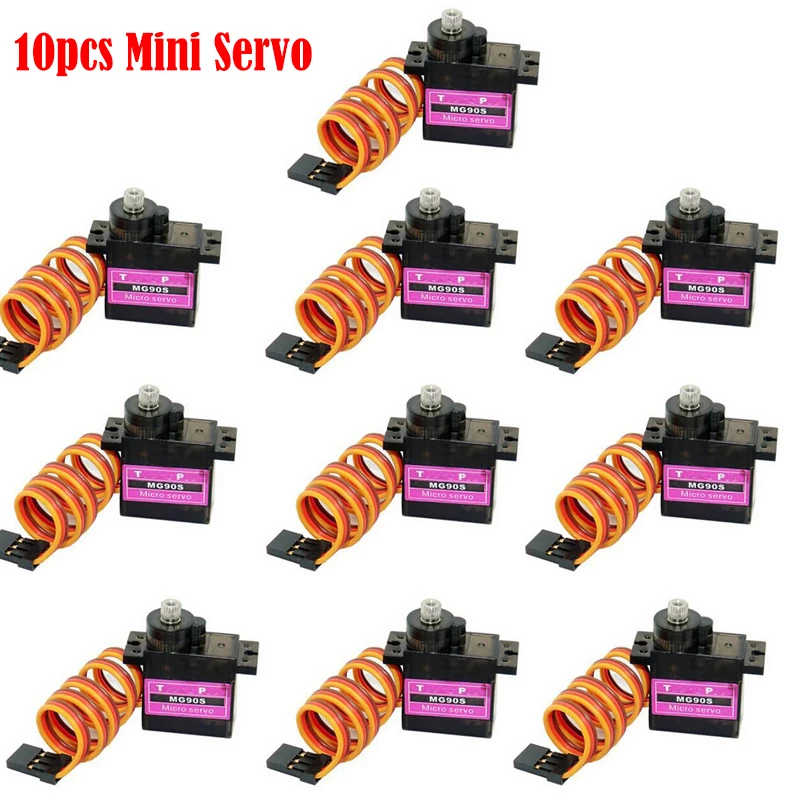 

10 sets 9g Metal Gear MG90S Mini Rc Servo Upgraded SG90 Digital Micro Servos for Smart Vehicle Helicopter Boat Car