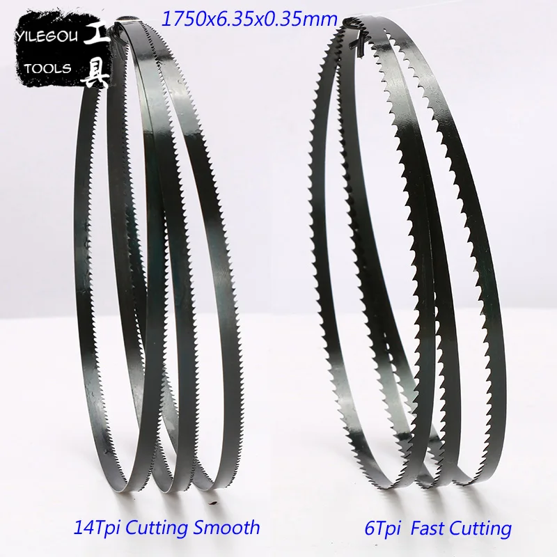 

Free Shipping 3 Pieces Band Saw Blades 1750*6.35*0.35mm*6 Teeth Wood Saw Blades For Curve 6.35*0.35*1750mm*14Tpi Saw Blades
