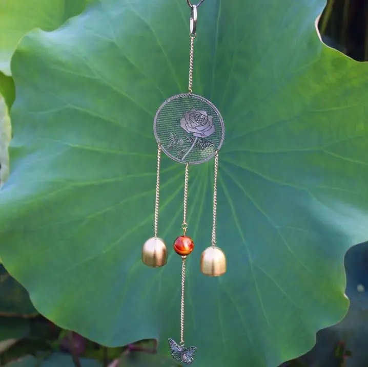 

loving heart and butterfly copper Color Bells Wind Chimes China Copper Home Decor Happy Gifts