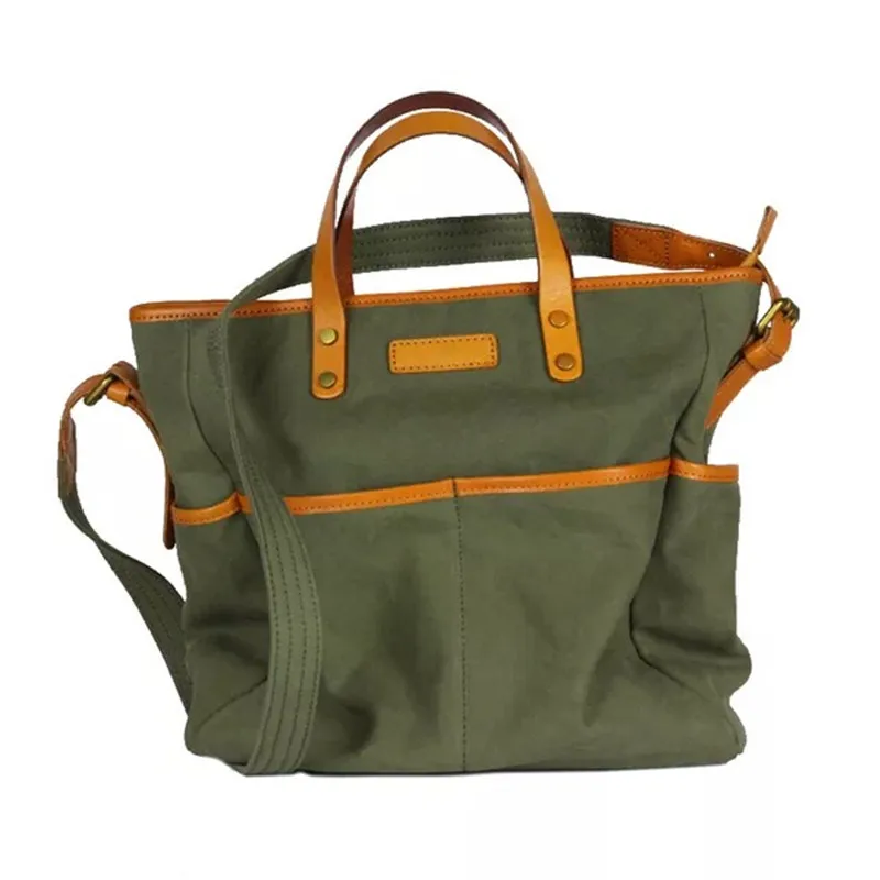 

Japan Unisex Three-way Designer Ladies Girls Canvas Street Totes Handbag Genuine Leather Women Men Single Cross Shoulder Bag