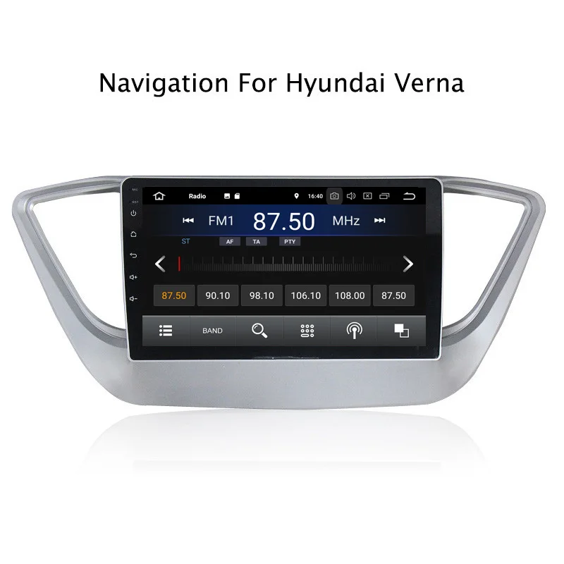 Excellent 9Inch PX30 Android 9.0 Car DVD Multimedia Player For Hyundai Verna Solaris ,Silver GPS Navigation Radio Stereo Audio 1