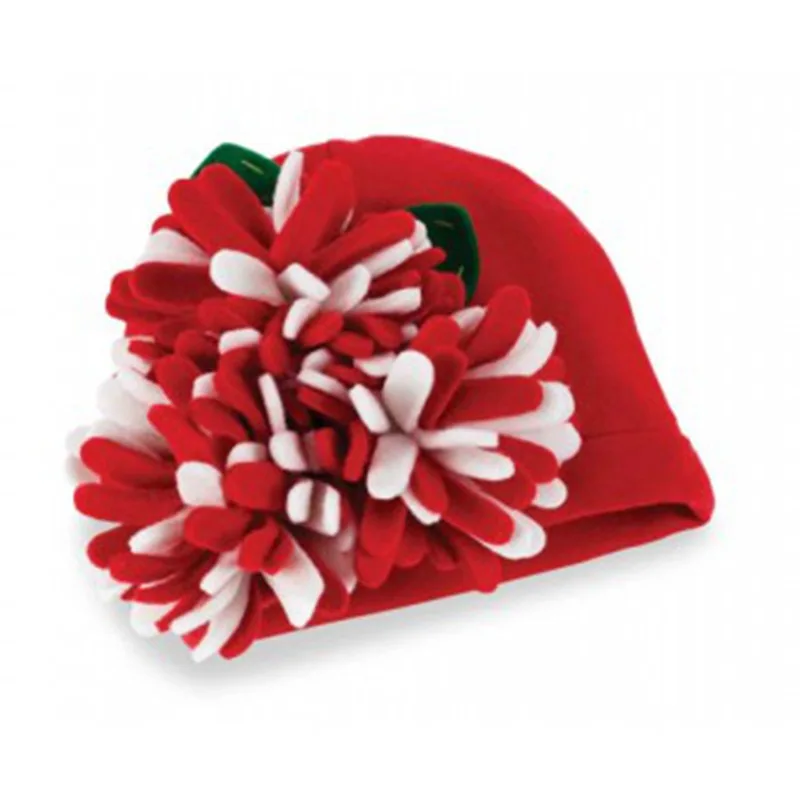 Модная одежда для девочек ручной работы цветок вязать ребенка Рождество топ шапки Bebe младенческой Beanie малыш аксессуары волос новор