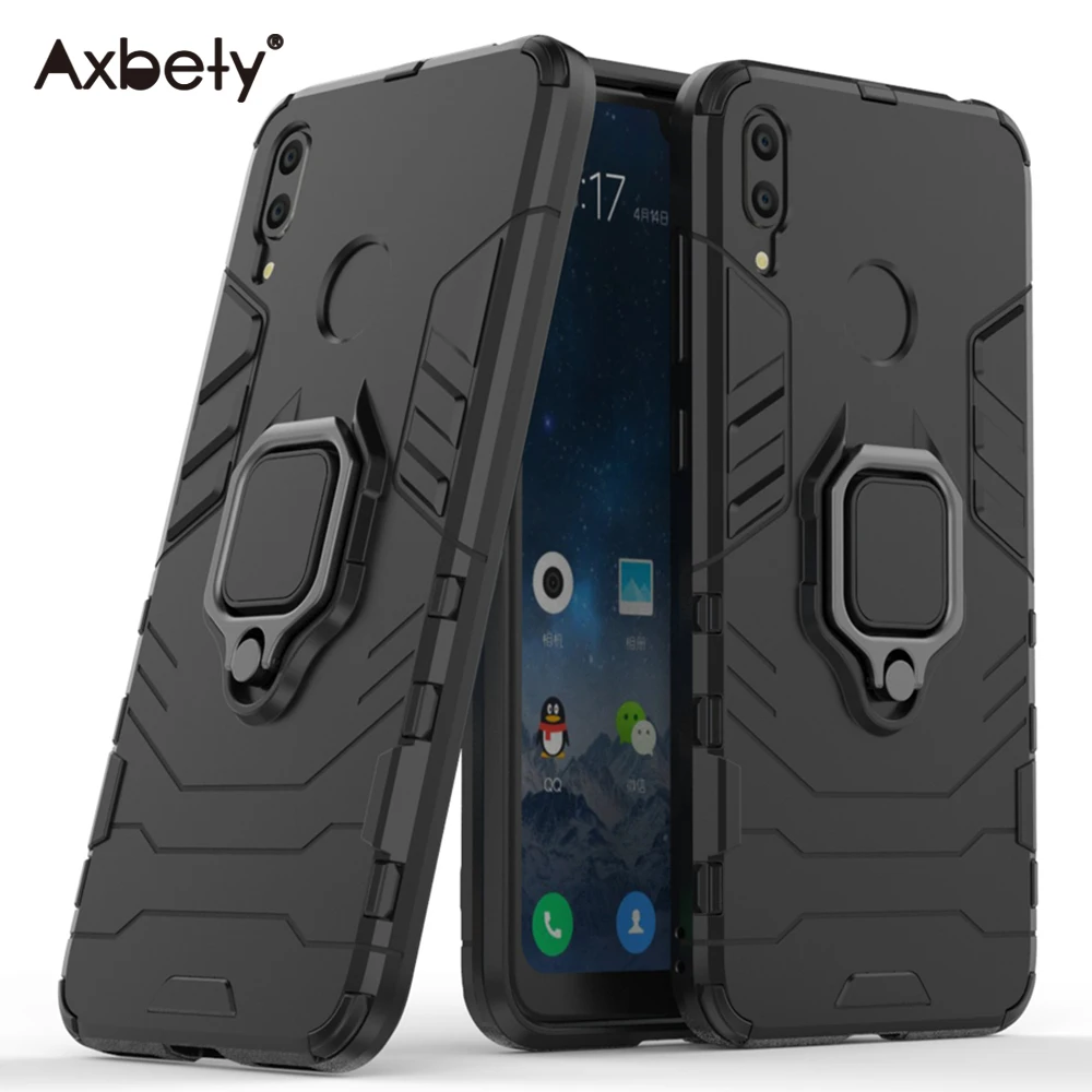 

For Huawei Y9 Case Armor Kickstand Hybrid Cover For Huawei Y6 Y7 Pro P SMART 2019 Enjoy 9 Magnetic Metal Ring Shockproof Coque