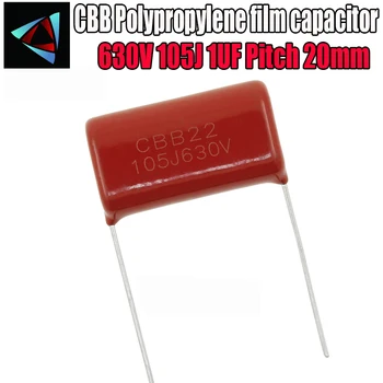 

2PCS 630V105J 630V 1UF Pitch 20mm 105 1000NF CBB Polypropylene film capacitor