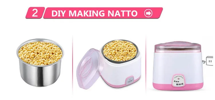 DMWD 1L электрическая Йогуртница Natto ферментация машина DIY нержавеющая сталь лайнер контейнер полностью автоматическая кухонная техника