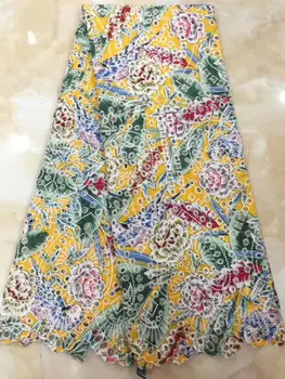 

Hot sala Yellow African cotton Swiss voile lace fabrics 2019 high quality Mesh Nigerian man dry Swiss voile lace in Switzerland