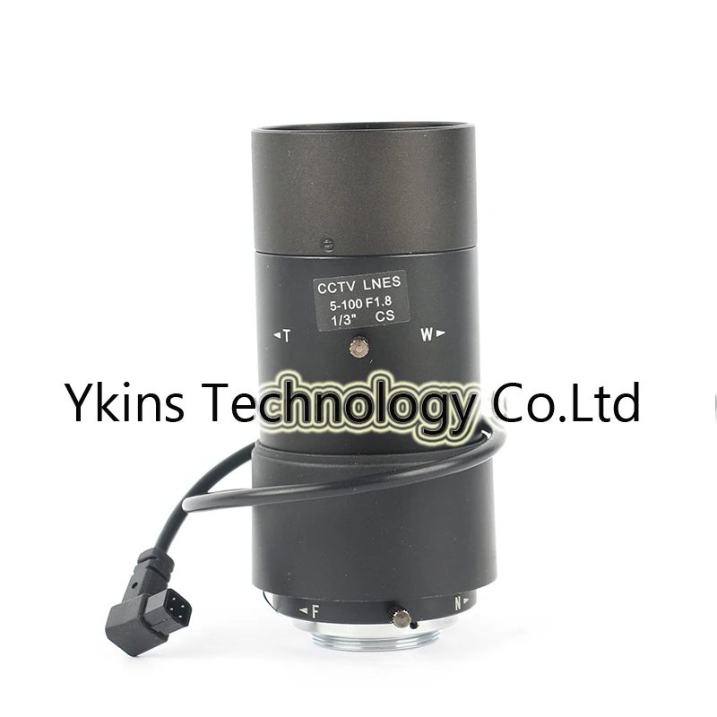

5-100mm Diameter Aperture F1.8 1/3" CCTV Lens CS-mount Lens Automatic Zoom Lens for Security Surveillance Camera Monitoring