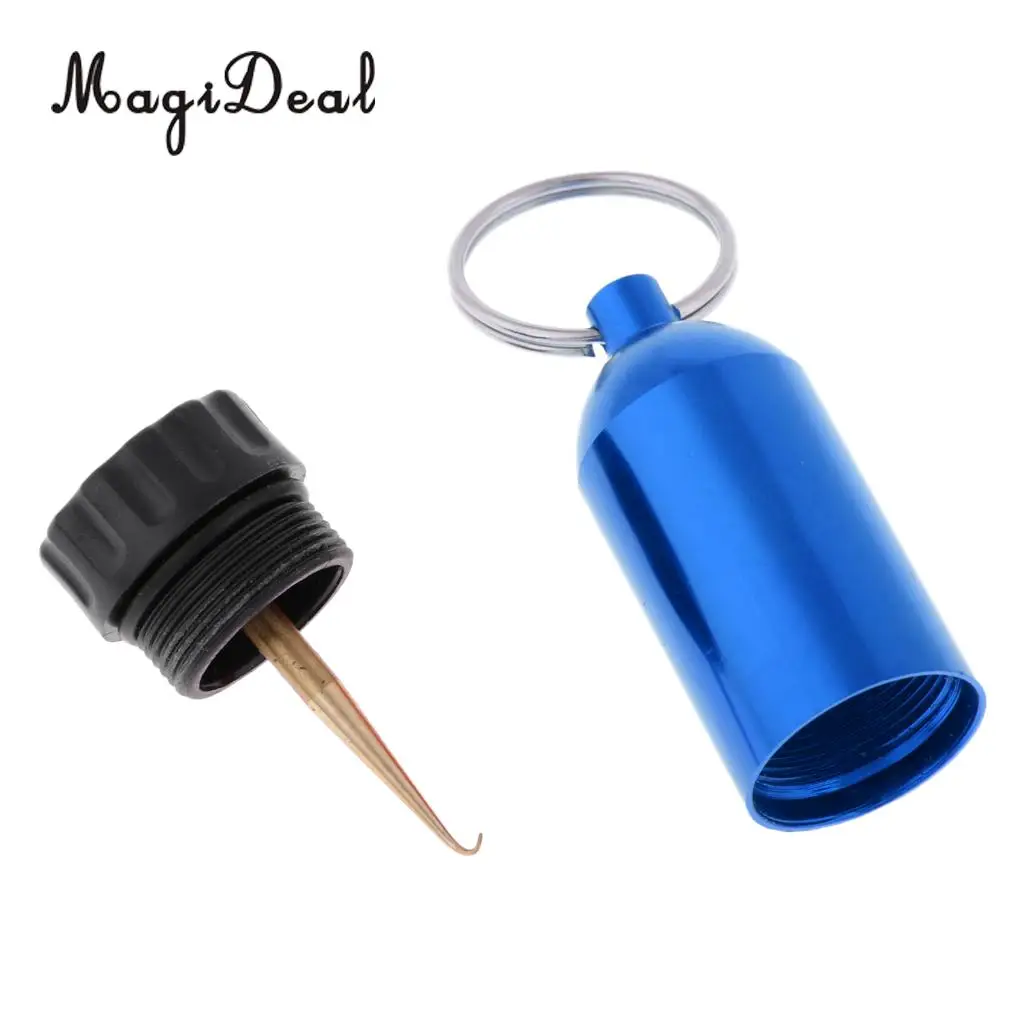 Functional Mini Aluminum Scuba Snorkeling Diving Tanks with 12 O Rings Brass Pick Dive Key Ring for Underwater Emergency Access