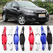 tommia 2pcs Steering Wheel Aluminum Shift Paddle Shifter Extension For Honda VEZEL 15-18 Car-styling savanini aluminum steering wheel shift paddle shifter extension shape for honda fit 2009 2013 and civic 2009 auto car styling