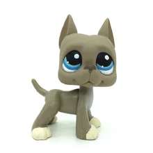 LPS Grey Great Dane Dog Littlest Pet Blue Eyes Action Figures Puppy LPS Child Gift free delivery 6CM