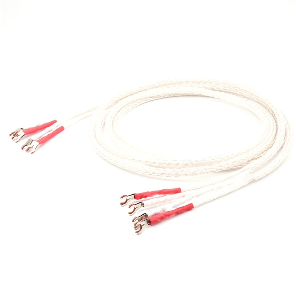 Hifi audio one pair 8AG OCC silver plated audio hifi speaker cable