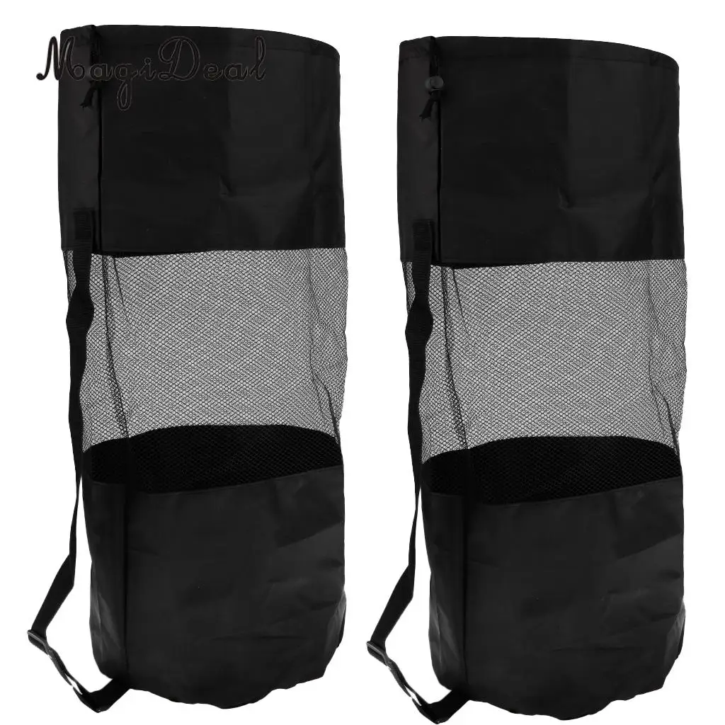 2Pcs Heavy Duty Mesh Duffel Bag Drawstring Storage Pouch for Diving Scuba Snorkel Swim Surf Sports Equipment Gym Beach Pool