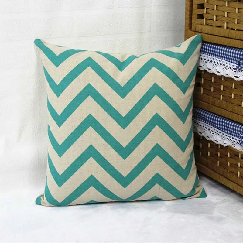 

45cm*45cm 1Pc Waved Stripes Pattern Cotton Linen Cushions Cover Decorative Pillow Case Throw Pillow Cover