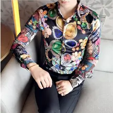 CH. KWOK вечерние мужские рубашки с цветочным принтом, с длинными рукавами, Camisa Social Masculina Camisa Homem, винтажная одежда для мужчин, Camicie Uomo 3xl