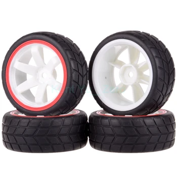 

4PCS 12MM Hub HPI Redcat HSP Plastic Wheel Rim & Grip Rubber Tyre,Tires,For RC 1:10 Car On Road,702A-6083
