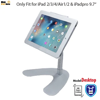 

Tablet Stand Anti-Theft gooseneck for iPad air 1 2 Pro 9.7 holder Mount display for tablet metal with Lock desktop Security