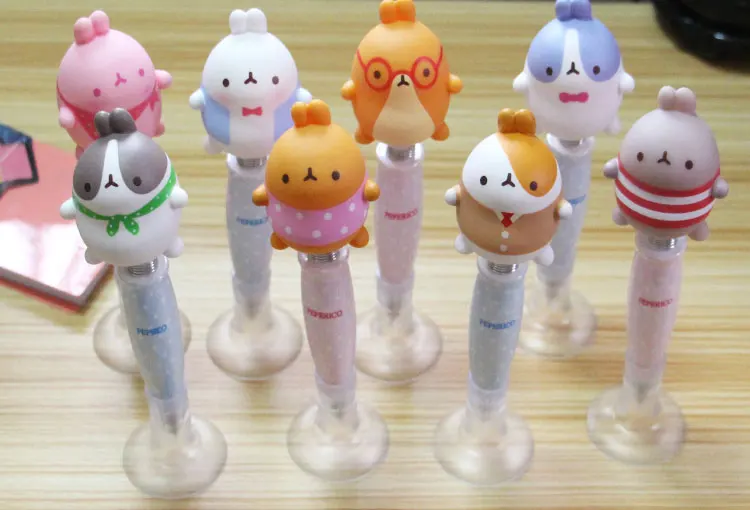 Корейский мультфильм Картофель, кролик шариковая ручка Креативные животные присоска ручка, милая база встряхивания шариковая ручка