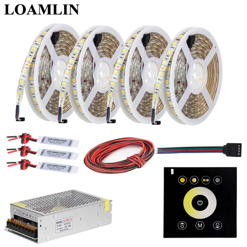

Led Strip 5050SMD Color Temperature Led Light,Color Temperature Touch Panel Led Controler Power Adapter Supply Kit
