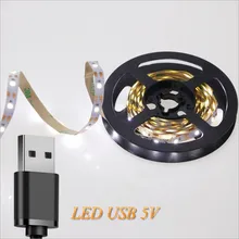 5 m usb led 스트립 빛 5 v 3528 1 미터 5 미터 따뜻한 쿨 화이트 핑크 그린 블루 레드 smd 리본 천장 캐비닛 빛 방수(China)