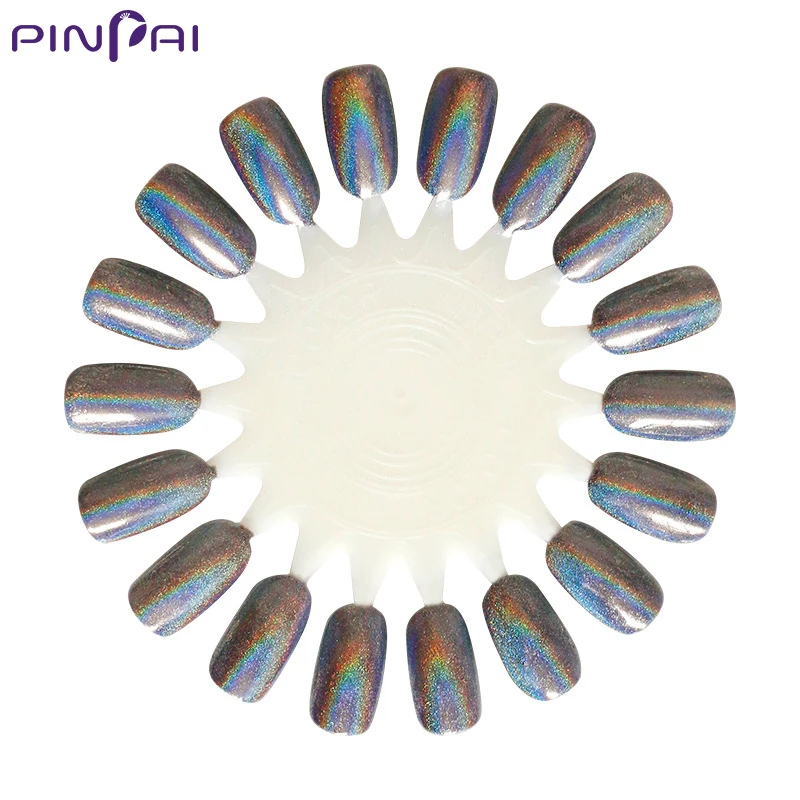 PinPai clavo Pavo Real polvo Arco Iris efecto láser uñas arte pigmento DIY y salón uñas brillo brillante manicura polvo de belleza