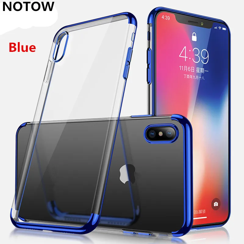 

NOTOW Transparent Silicone Plating three sections Soft TPU Protector Case Flip Cover For iphoen Xs/XSmax/XR/X/8/8+/6/7/7plus
