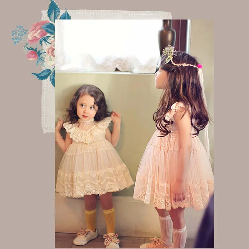 Summer girls' dresses Quality princess dress up Korean girls lace tutu