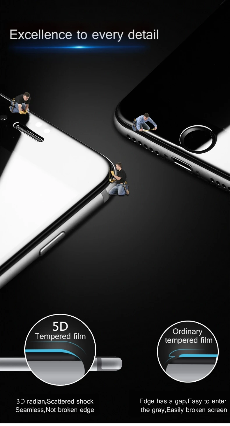 5D Клей закаленное стекло для Iphone XS протектор для Apple I phone 6 S 6 S 7 8 Plus X S XS Max XR ipone i8 ix i6 защитные очки