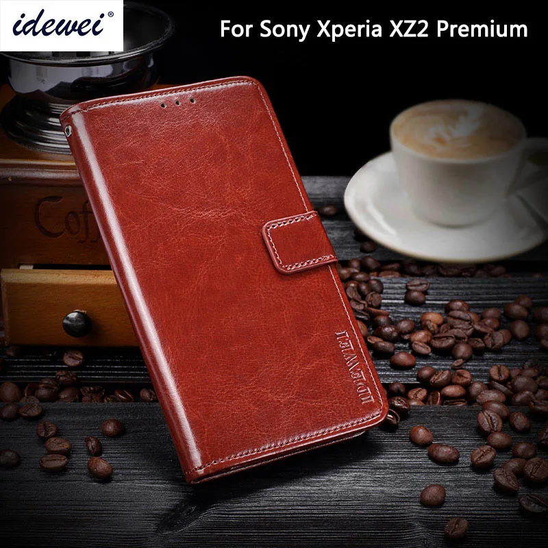 Чехол IDEWEI для Sony Xperia XZ2 Premium роскошный кожаный чехол телефона защитный флип