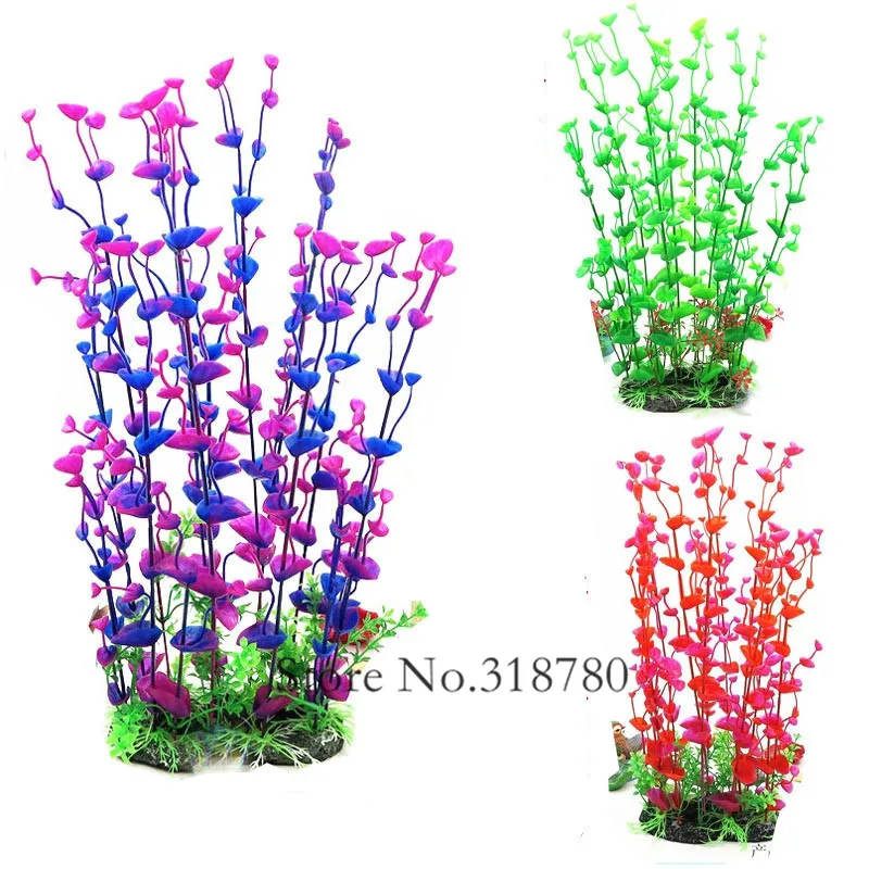 

S/L Colorful Artificial Aquarium Plants Decoration Water Plastic Plants Ornament Fish Tank Decor