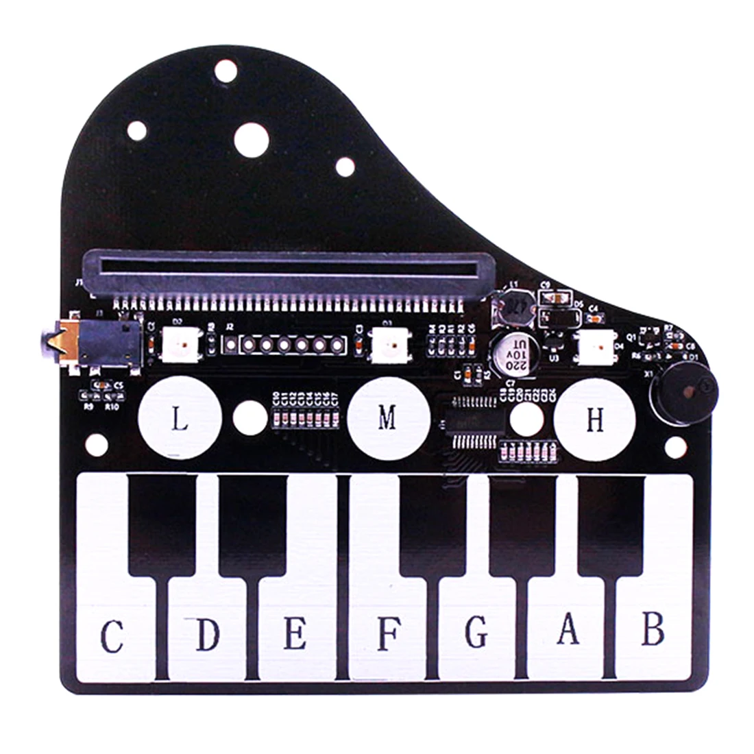 

MODIKER Piano Shape Expansion Board Music Development Board with RGB Colored Light Buzzer for Microbit Programmable Toys