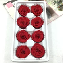 1 коробка, высокое качество, консервированные цветы, цветок бесмерной розы, диаметр 4-5 см, цветок вечной жизни, материал, Подарочная коробка A grad