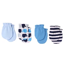 От 0 до 6 месяцев Детские Хлопковые варежки-царапки для новорожденных мальчиков и девочек, детские перчатки против царапин, Детские аксессуары с принтом